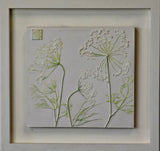 'Framed Hand Painted Queen Anne's Lace Botanical Cast' by Botanical Art By Diane