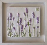 'Hand Painted Lavender Square Botanical Cast' by Botanical Art by Diane De Roo