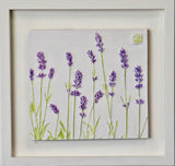 'Framed Hand Painted Lavender Cast' By Botanical Art By Diane