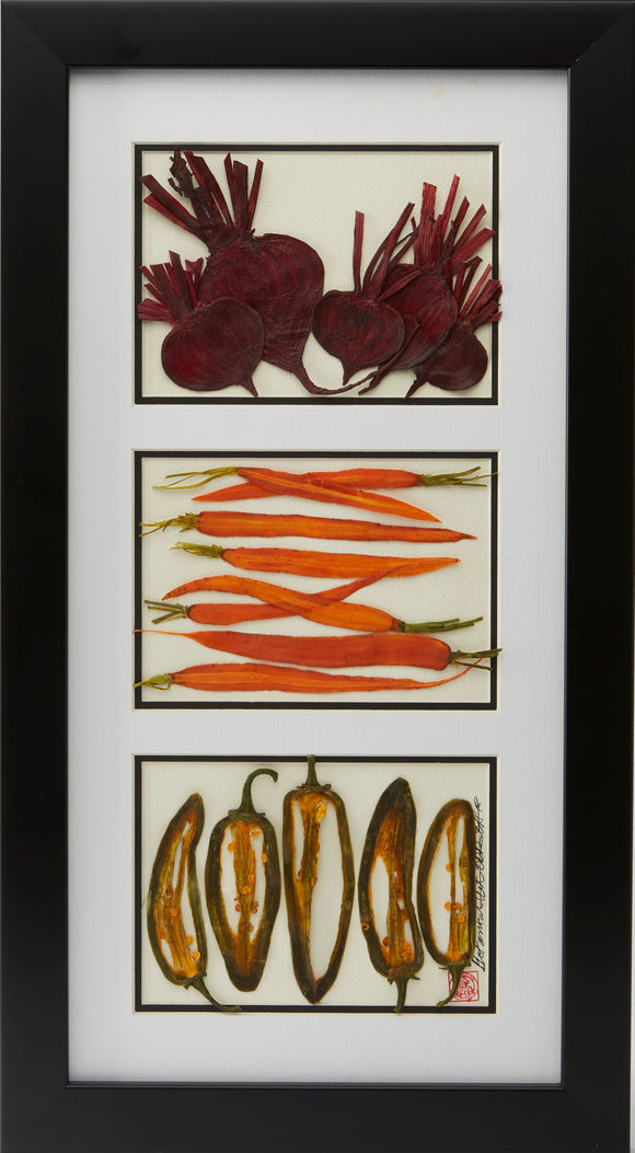 'Beets, Carrots, and Peppers' by Botanical Art by Diane De Roo