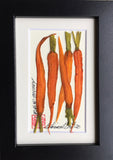 'Mini Carrot Frame' by Botanical Art by Diane De Roo