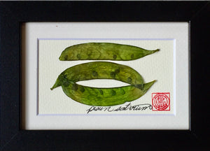 'Snap Peas Mini Frame" by Botanical Art By Diane De Roo