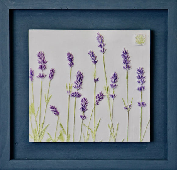 'Framed Hand Painted Lavender Cast' By Botanical Art By Diane