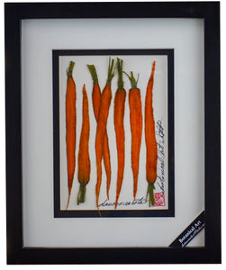 'Carrots Vegetable Shadow Box' by Botanical Art by Diane De Roo