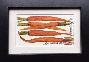 'Mini Carrot Frame' by Botanical Art by Diane De Roo
