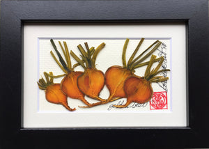 'Mini Gold Beet Frame' by Botanical Art by Diane De Roo